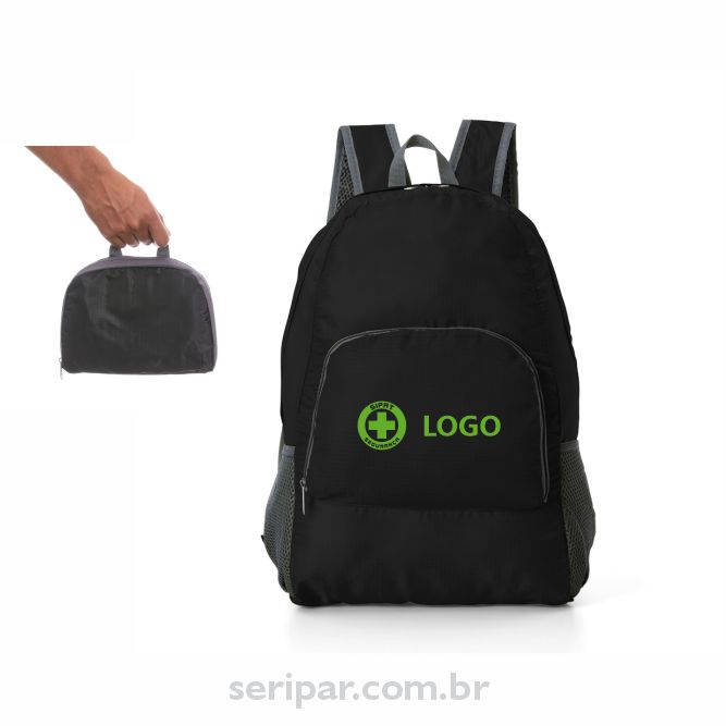 mochila dobrável personalizada - Brinde sipat